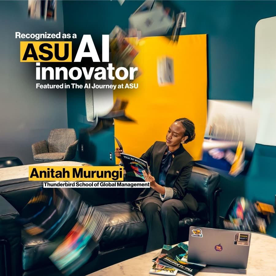 Social post: Anitah Murungi, Thunderbird School of Global Management, recognized as an ASU AI innovator